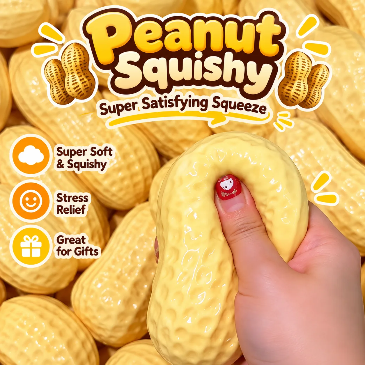 Peanut Squishy Toy / Peanut Shape Slow Rising Squishy Toy
