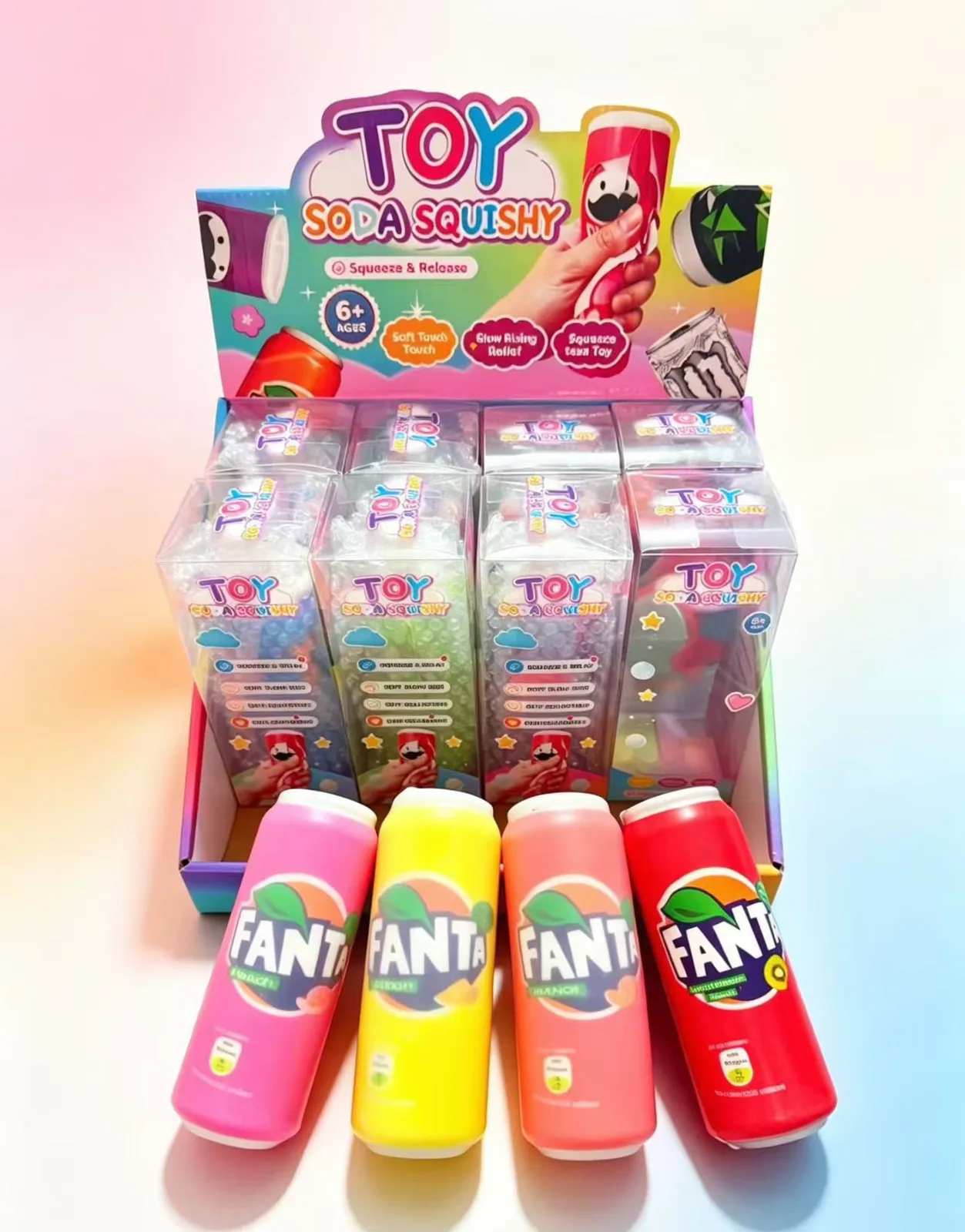 Crispy Fanta Can Squishy Toy Soft Stress Relief Toy