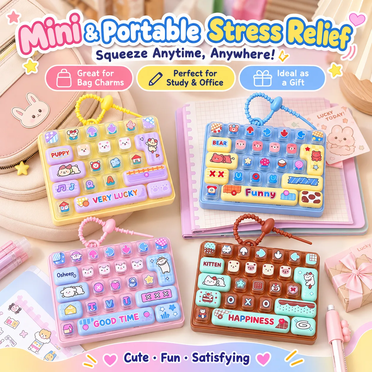 26-Key 10-Light Stress Relief Keyboard Toy