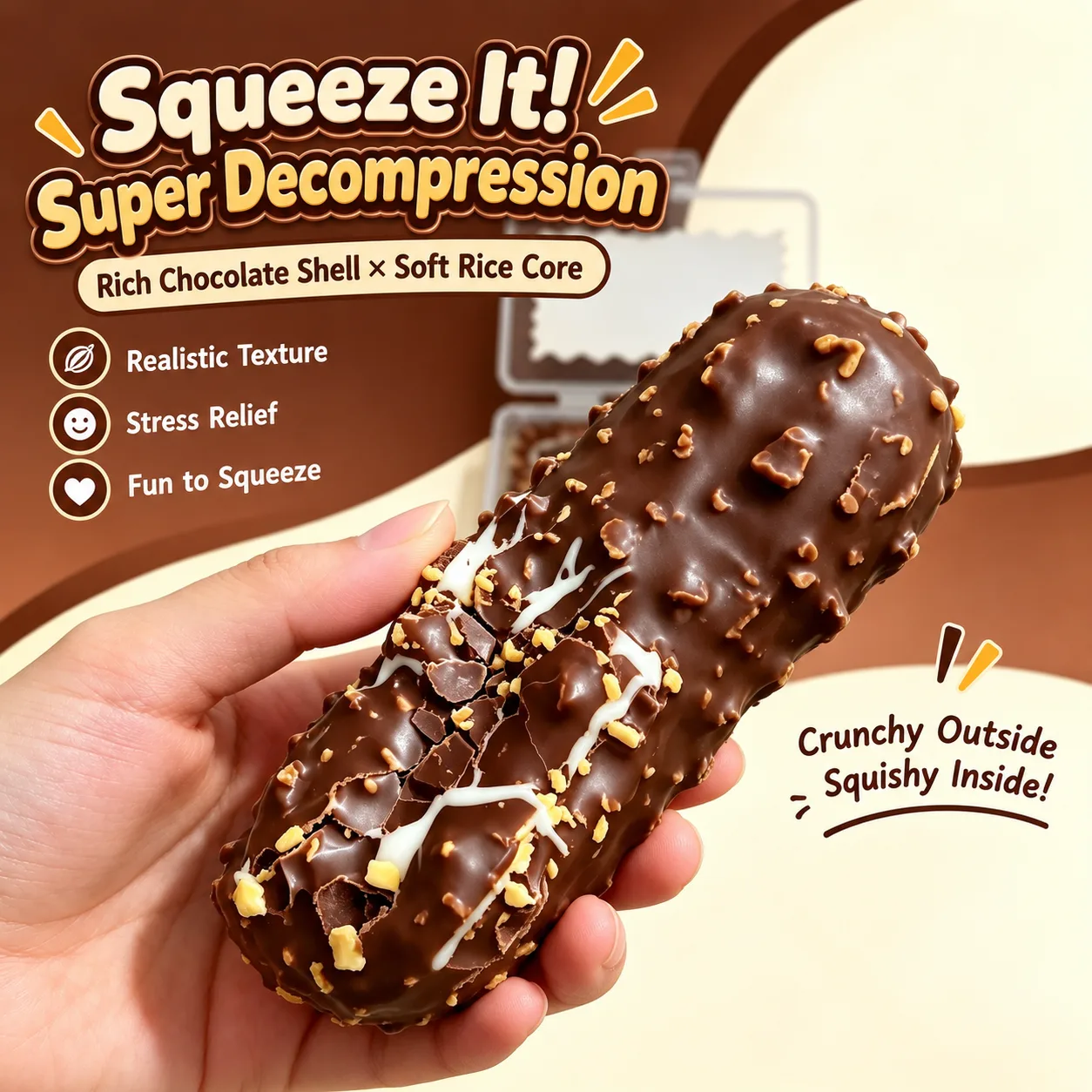Crispy Chocolate Bar Squishy Toy