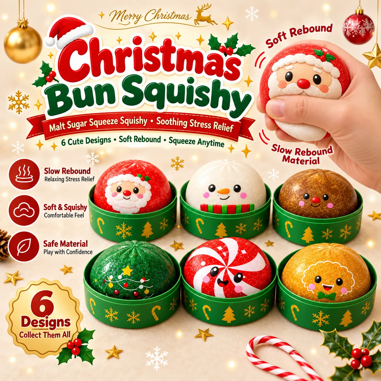 Christmas Dumpling Squishy Toy