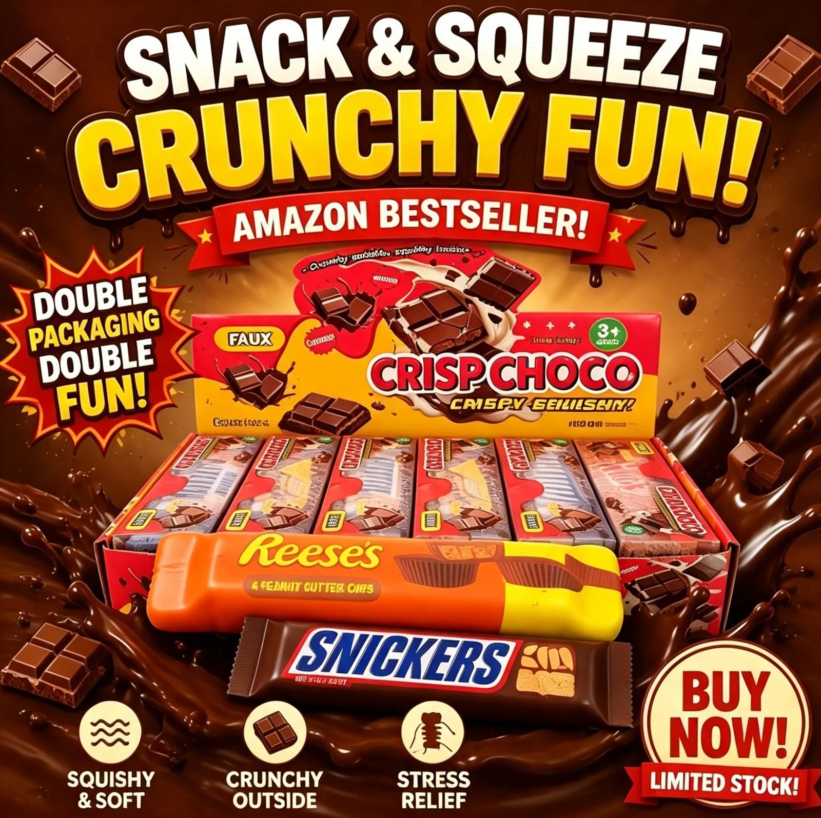 Crispy Chocolate Bar Squishy Toy