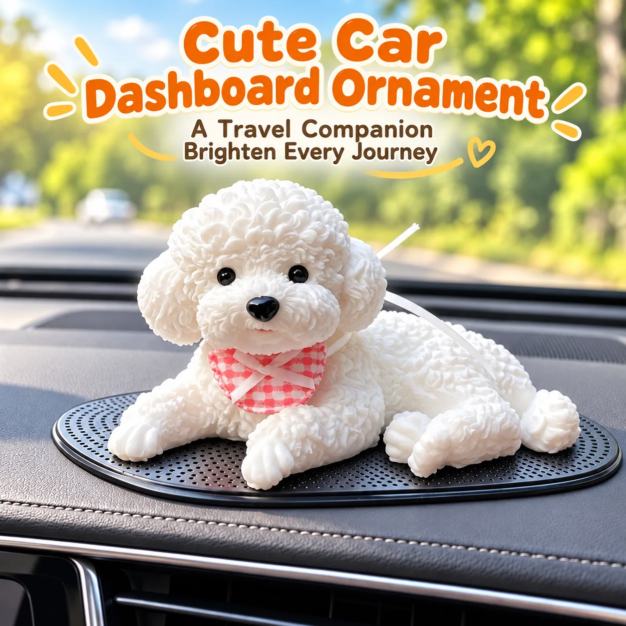 Poodle Squishy Toy Car Dashboard Ornament Stress Relief Toy