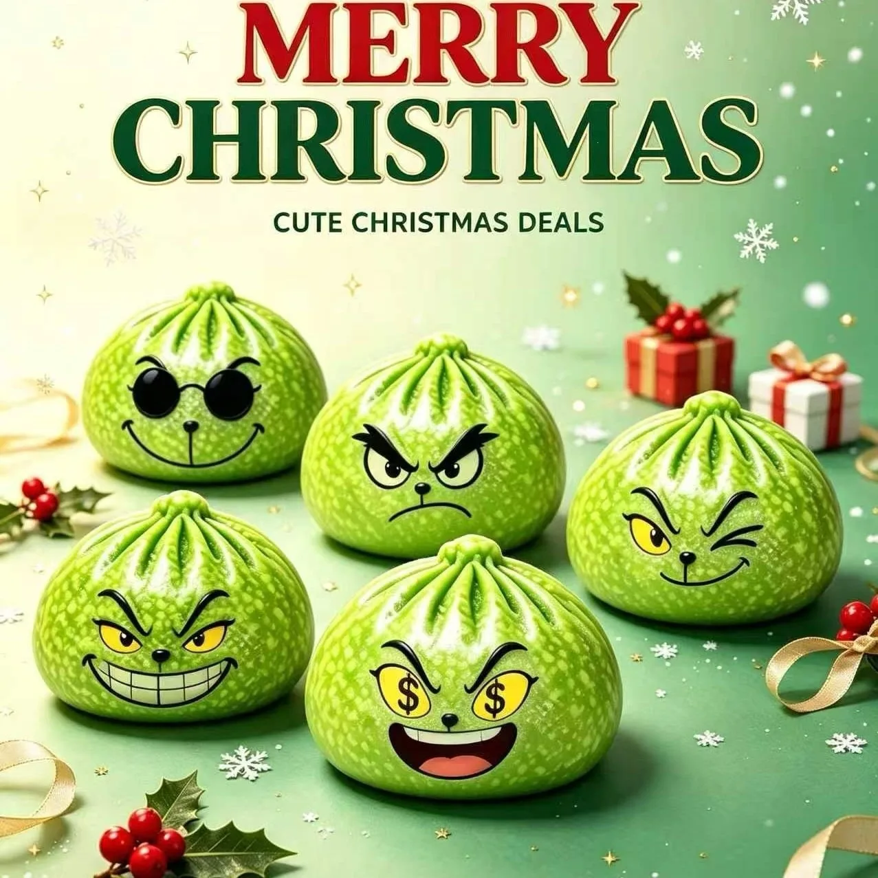 Christmas Green Monster Squishy Toy