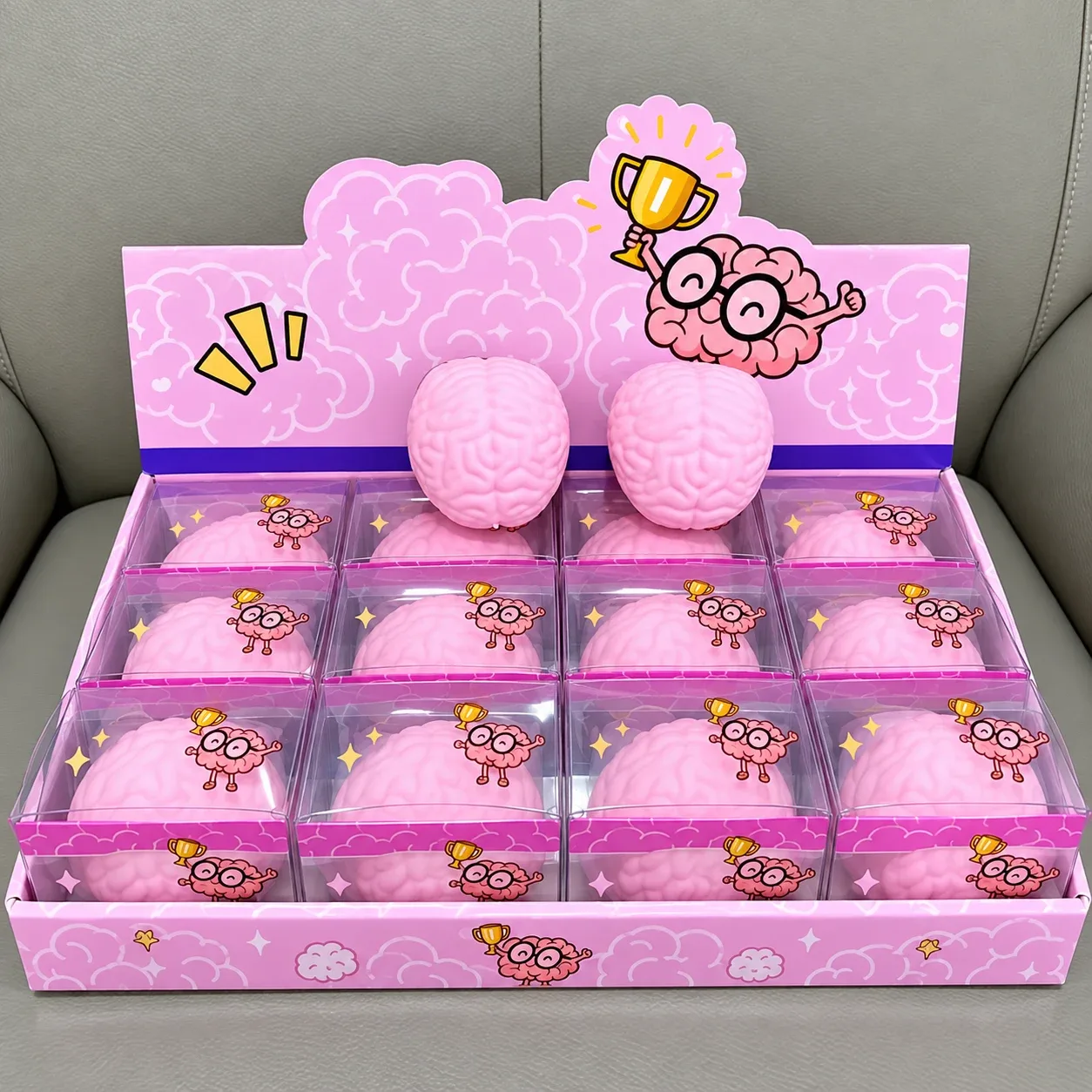 Pink Brain Squishy Toy
