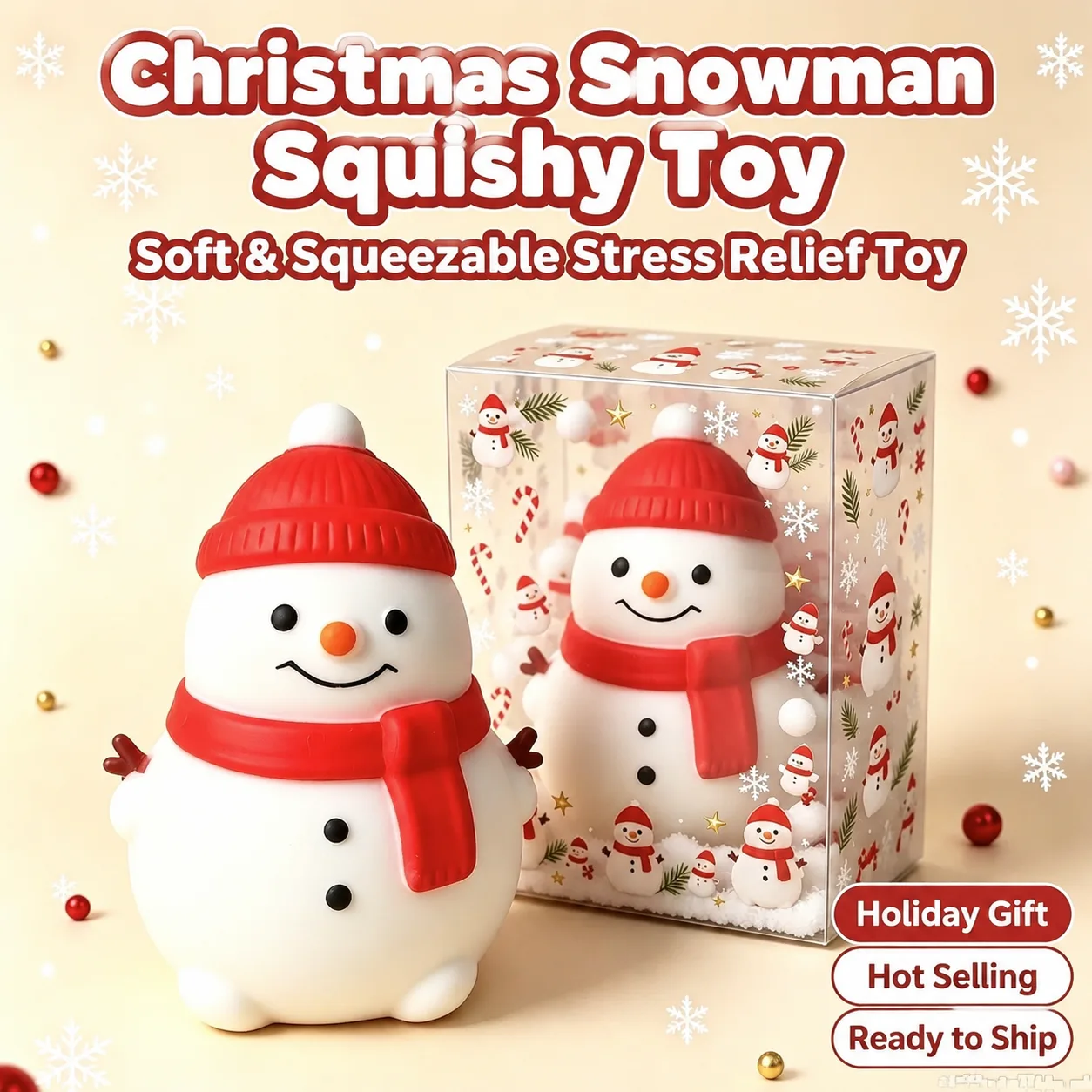 Christmas Snowman Squishy Toy Soft Stress Relief Holiday Gift Wholesale Squishy Toy 2