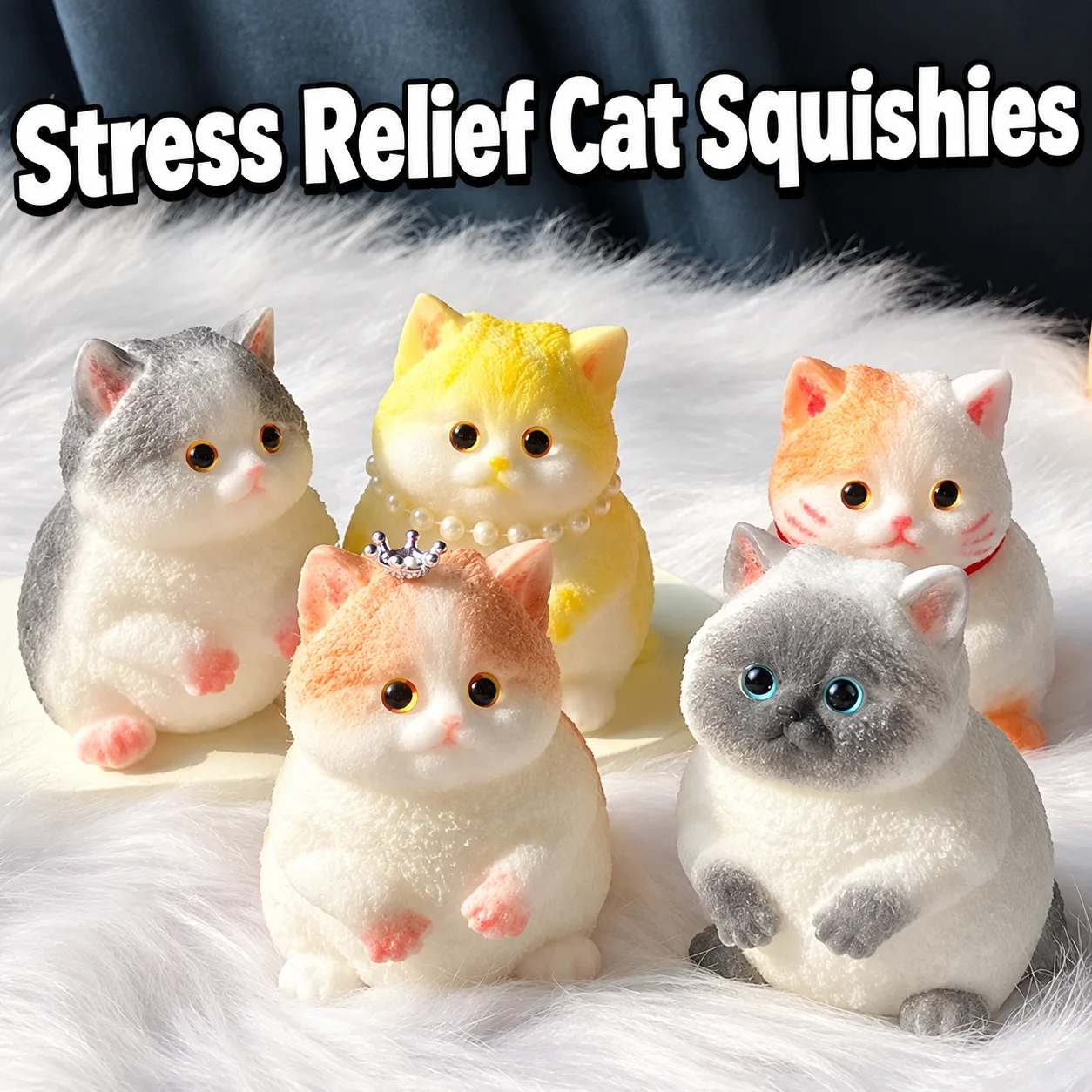 Realistic Cat Squishy Toy Soft Stress Relief Toy