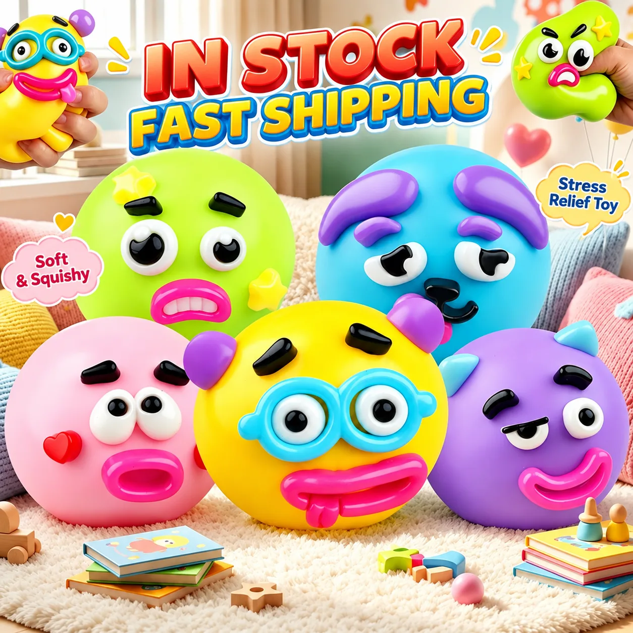 Cute Expression Squishy Stress Relief Toy