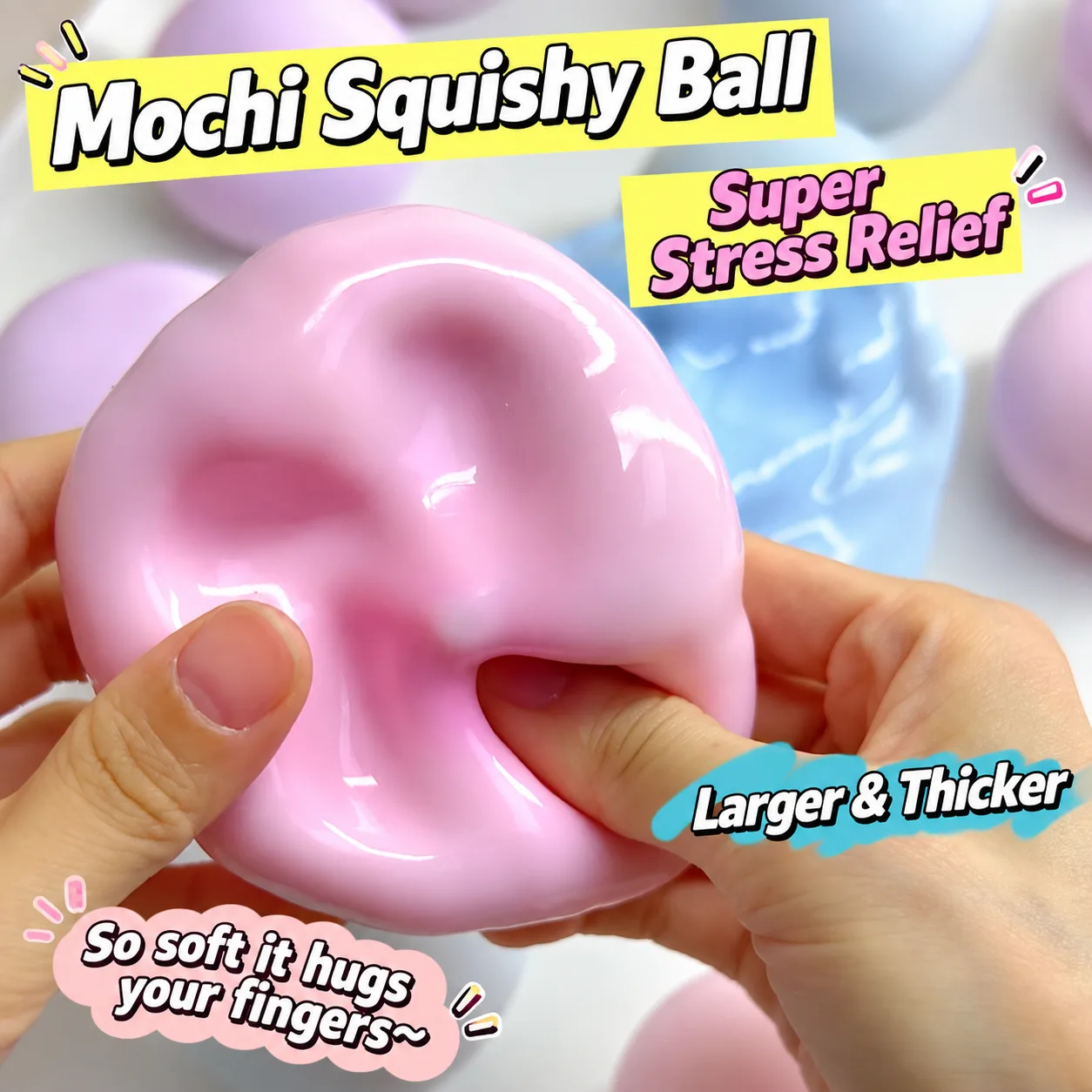 Ice Skin Mochi Squishy Ball Soft Stress Relief Toy