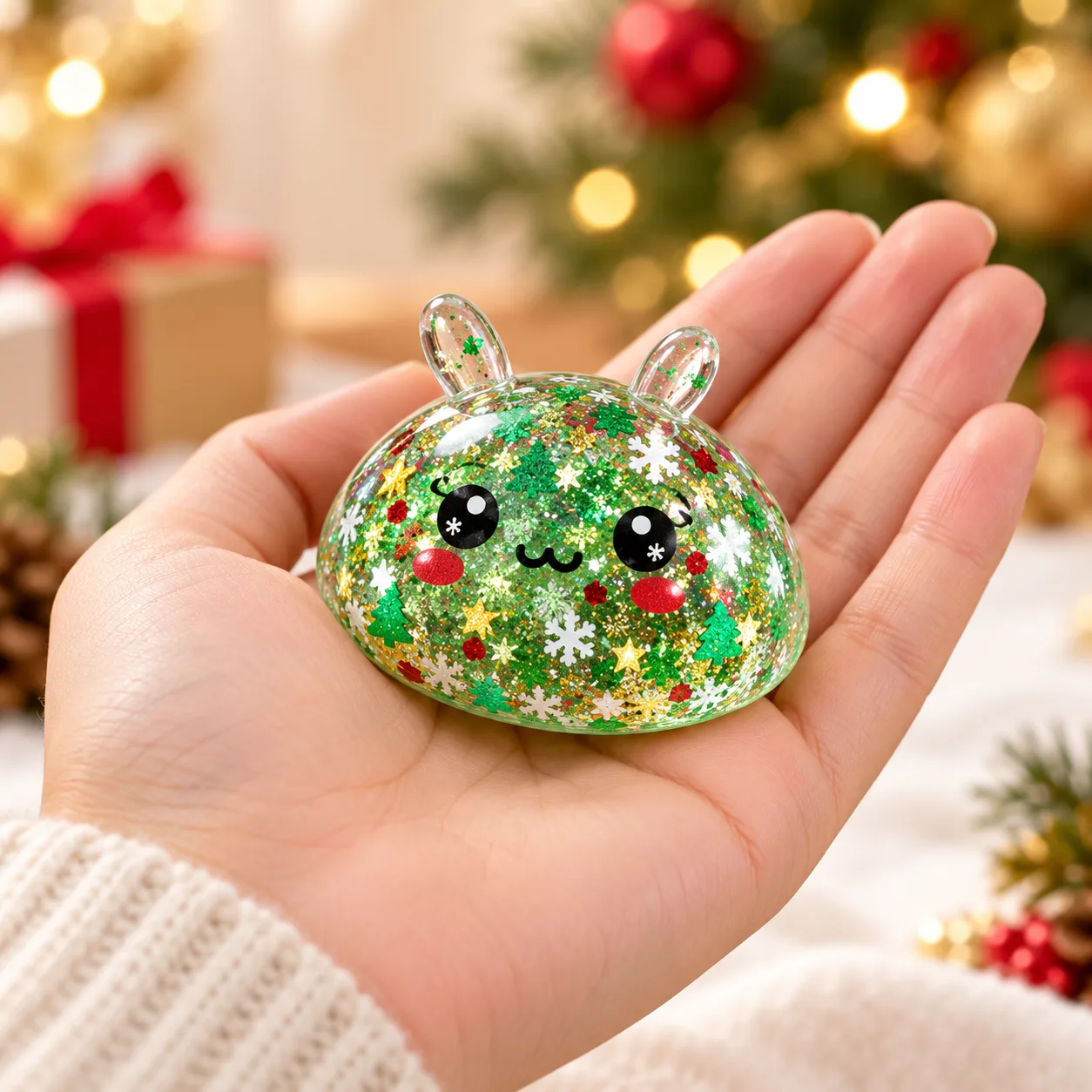 Christmas Dumpling Squishy Toy Glitter Stress Relief Fidget Wholesale Squishy Toy 2