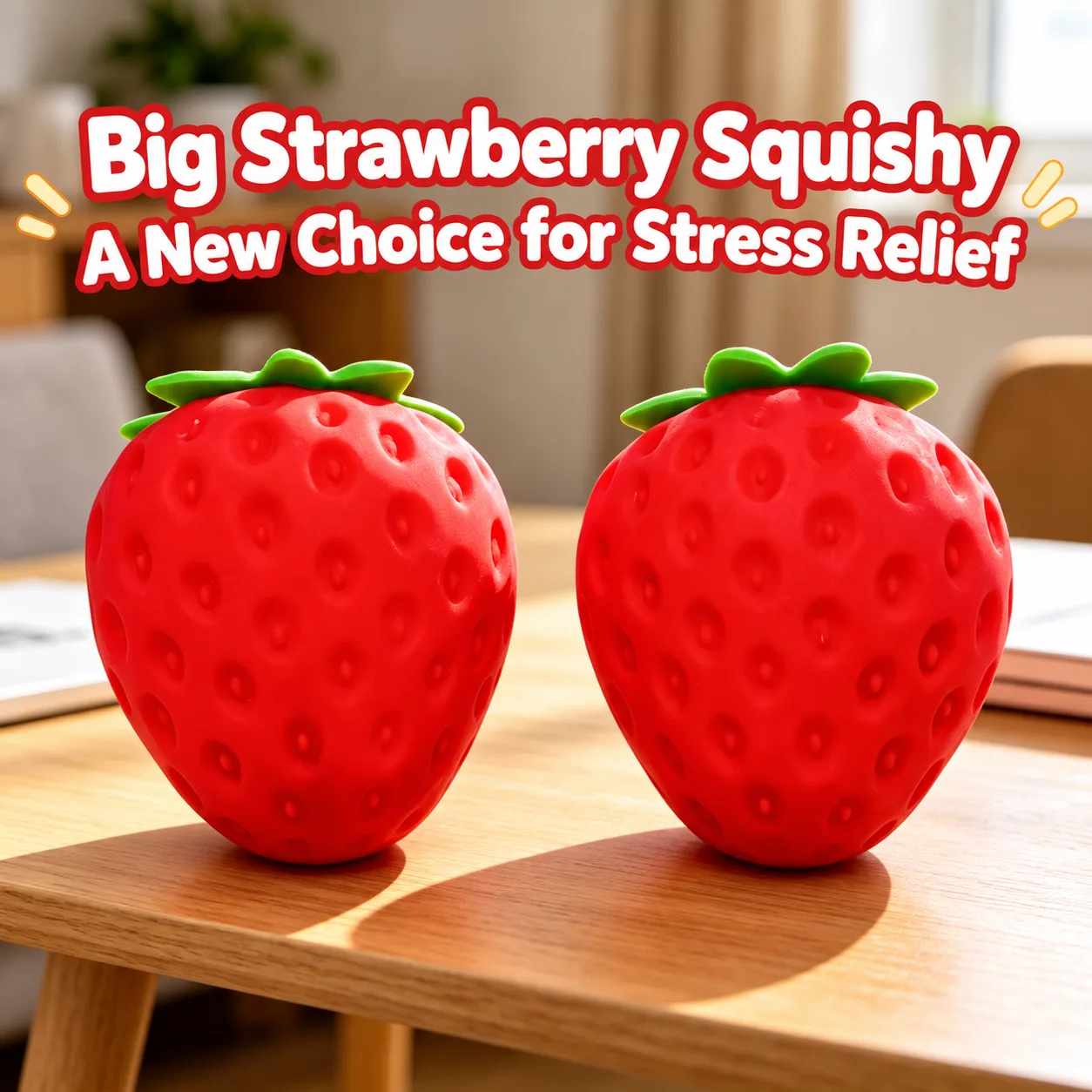 Large Realistic Strawberry Squishy Toy Slow Rising Stress Relief Toy