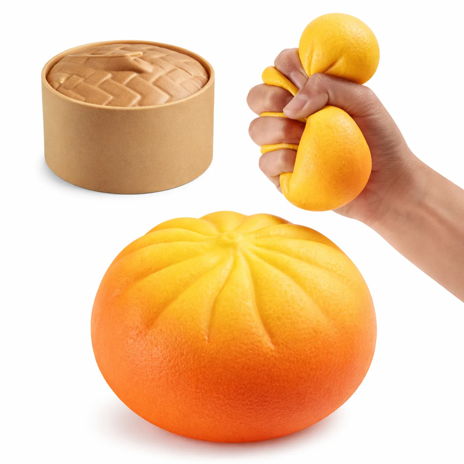 Rainbow Gradient Steamed Bun Dumpling Squishy Toy Soft TPR Stress Relief Toy Wholesale Squishy Toy 6