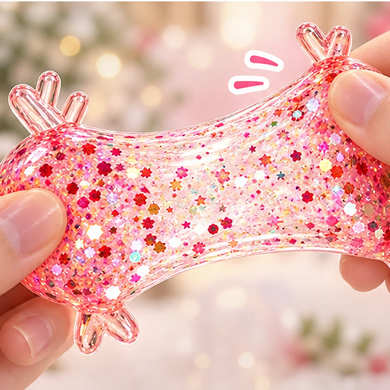 Mystery Deer Bun Squishy Toy Glitter Confetti Stress Relief Fidget Wholesale Squishy Toy 2