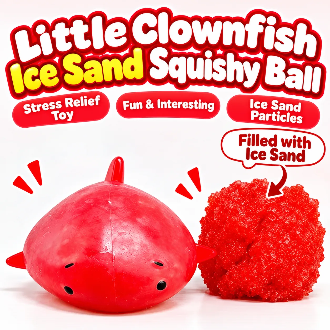 Clownfish Ice Sand Squishy Ball Stress Relief Toy Wholesale Clownfish Ice Sand Squishy Ball Stress Relief Toy Wholesale Squishy Toy