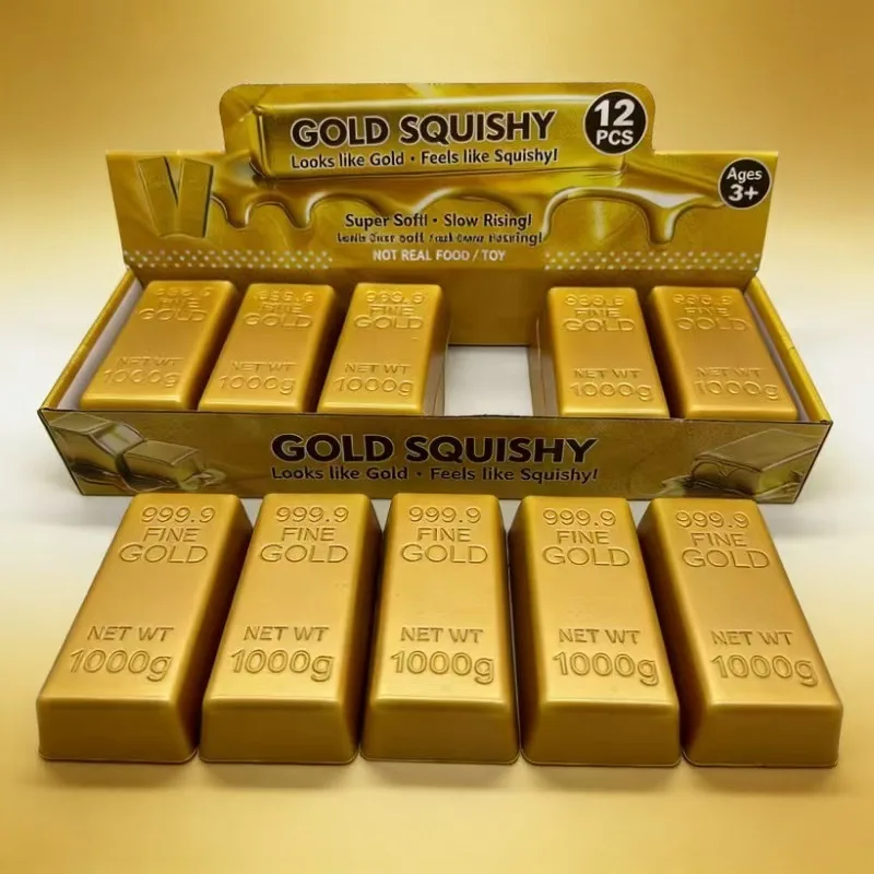 Realistic Gold Bar Squishy Toy Slow Rising Stress Relief Toy Wholesale Squishy Toy 2