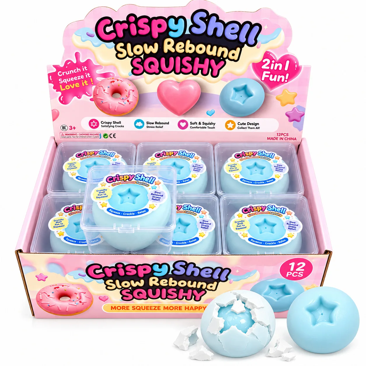 Crispy Shell Slow Rebound Pumpkin Squishy Toy 2-in-1 Stress Relief Toy Wholesale Squishy Toy 3