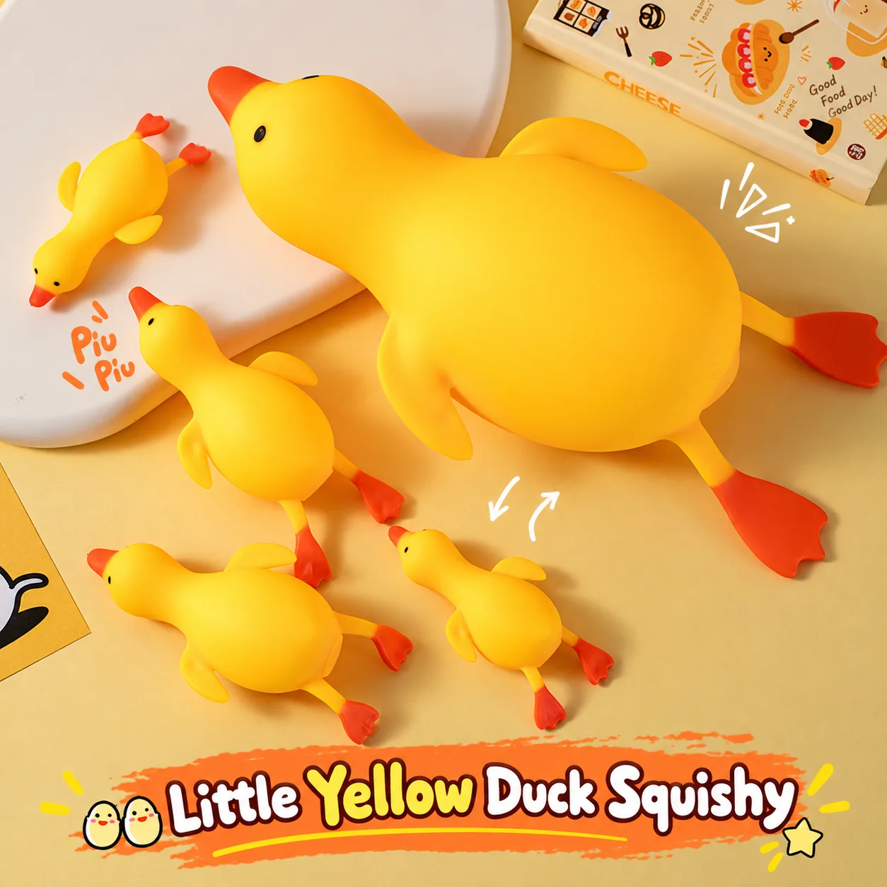 Creative Duck Squishy Toy TPR Soft Rubber Cartoon Duck Stress Relief Toy Factory Wholesale Wholesale Squishy Toy 6