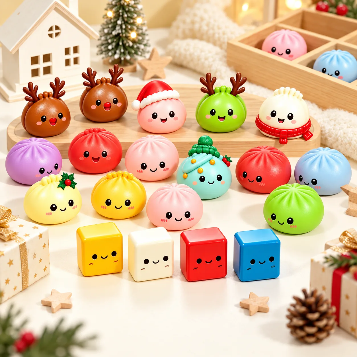 24-Day Christmas Countdown Advent Calendar Dumpling Squishy Blind Box DIY Toy Set Wholesale Squishy Toy 8