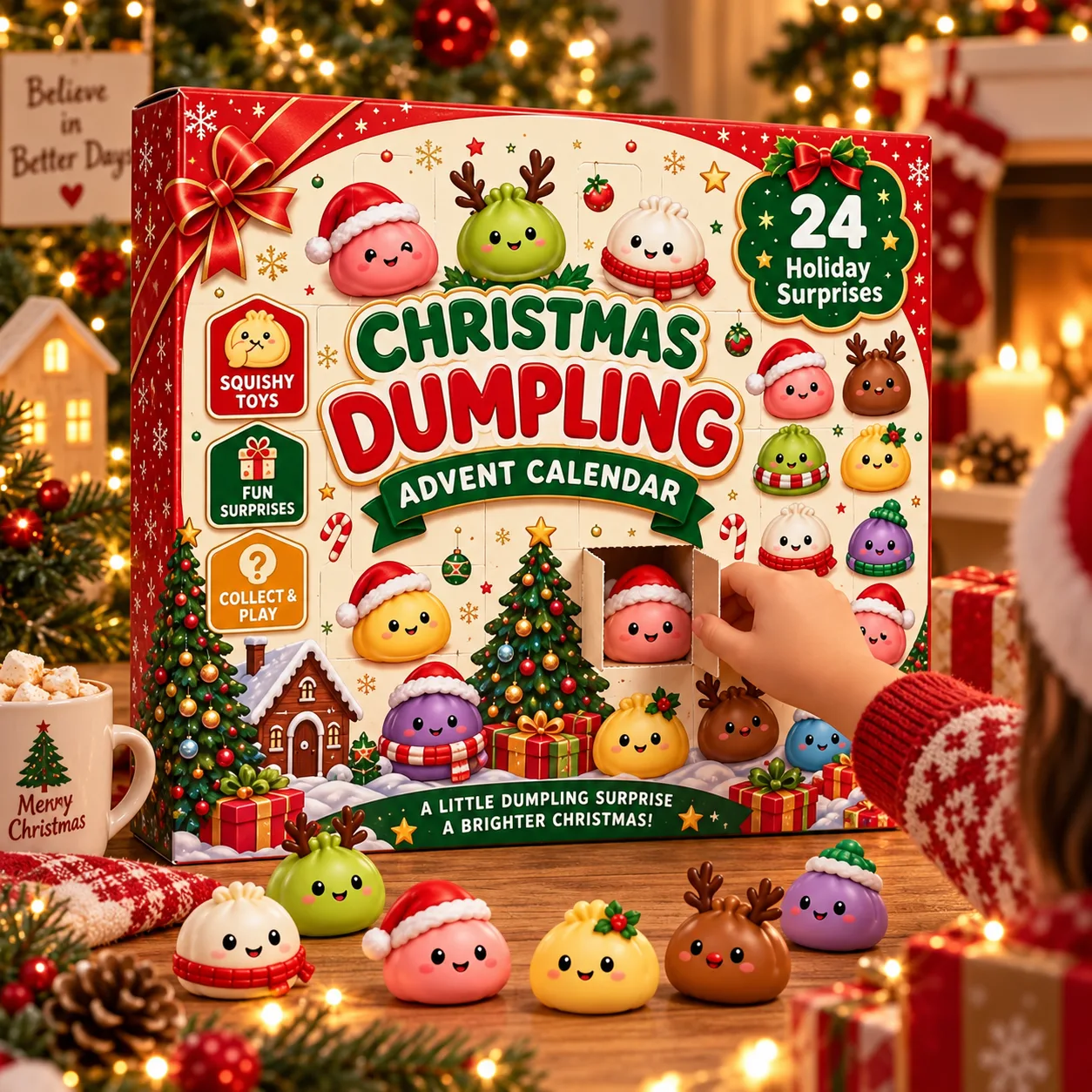 24-Day Christmas Countdown Advent Calendar Dumpling Squishy Blind Box DIY Toy Set Wholesale Squishy Toy 7