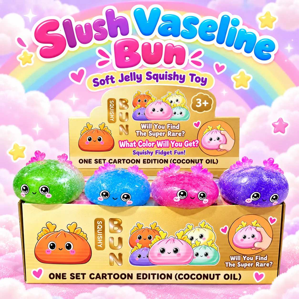 Slush Vaseline Bun Squishy Toy Soft Jelly Stress Relief Fidget Toy Wholesale Squishy Toy 3