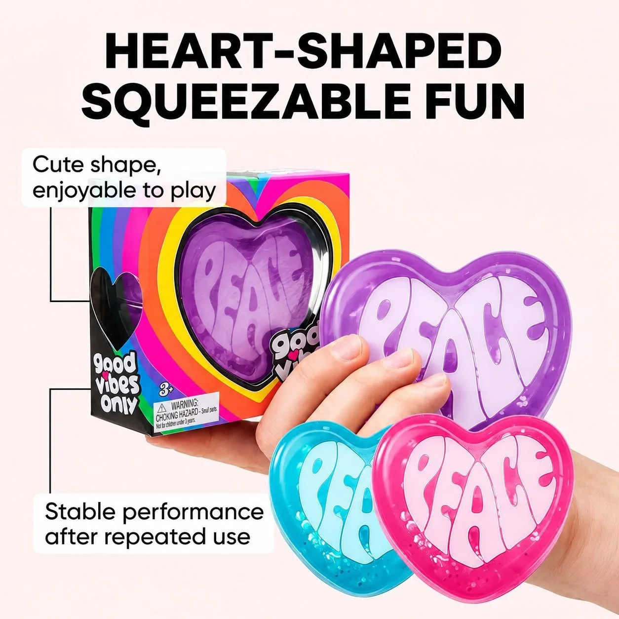 Heart-Shaped Squishy Stress Relief Toy Soft TPR Squeeze Toy
