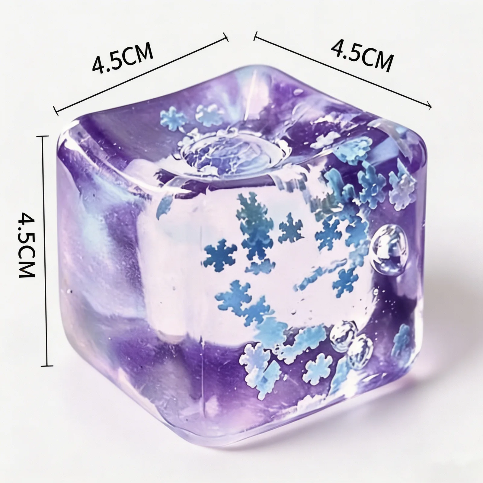 Glitter Ice Cube Squishy Toy Soft TPR Stress Relief Cube Wholesale Squishy Toy 2