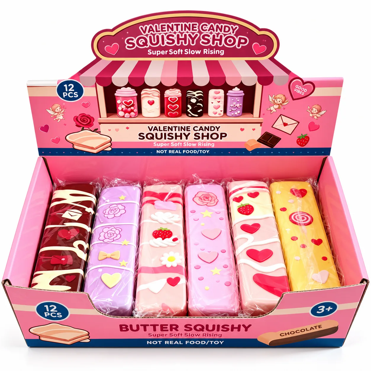 Valentine Butter Stick Squishy Toy Slow Rising PU Foam Stress Relief Toy