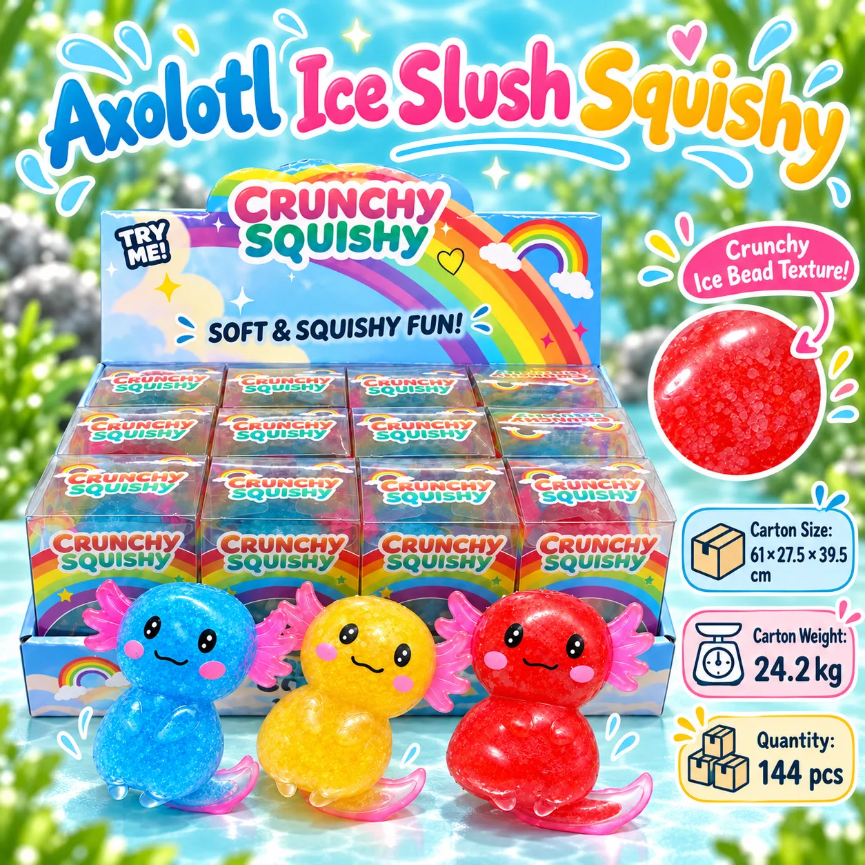 Axolotl Crunchy Squishy Toy Soft Sensory Stress Relief Toy Wholesale Squishy Toy 4