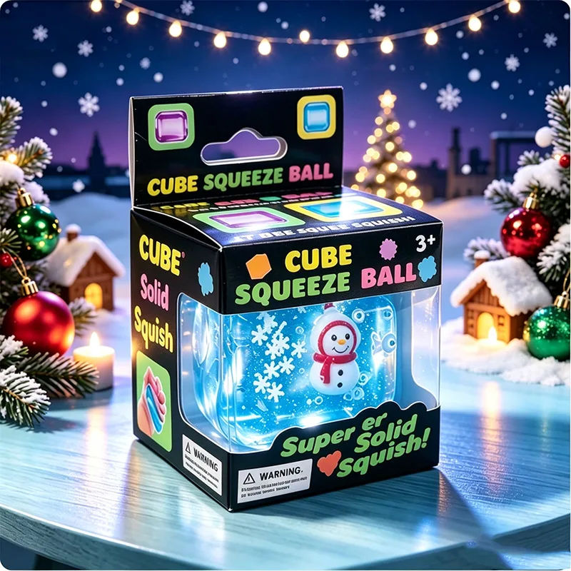 Christmas Santa & Snowman Ice Cube Squishy Toy Slow Rising Stress Relief Toy Wholesale Squishy Toy 3