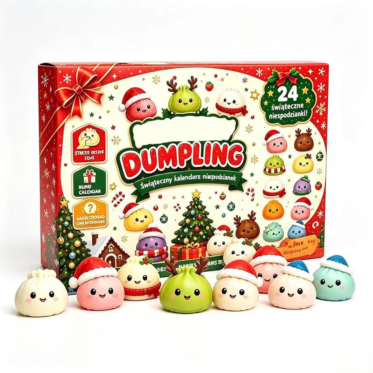 24-Day Christmas Countdown Advent Calendar Dumpling Squishy Blind Box DIY Toy Set Wholesale Squishy Toy 5