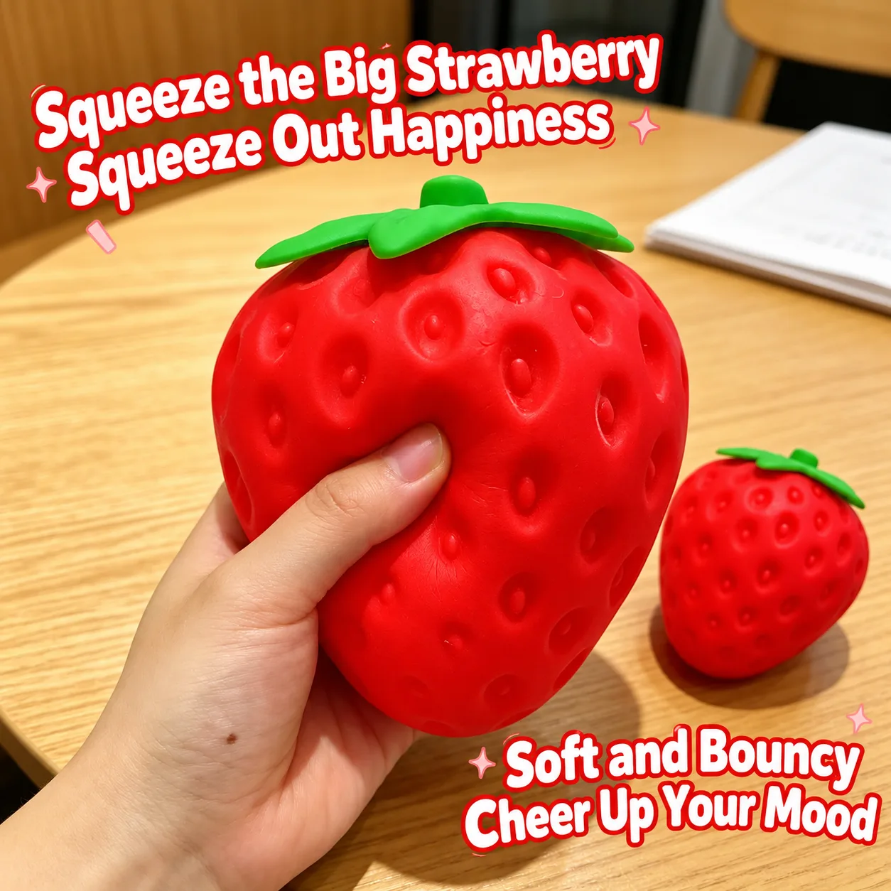 Large Realistic Strawberry Squishy Toy Slow Rising Stress Relief Toy Wholesale Squishy Toy 4