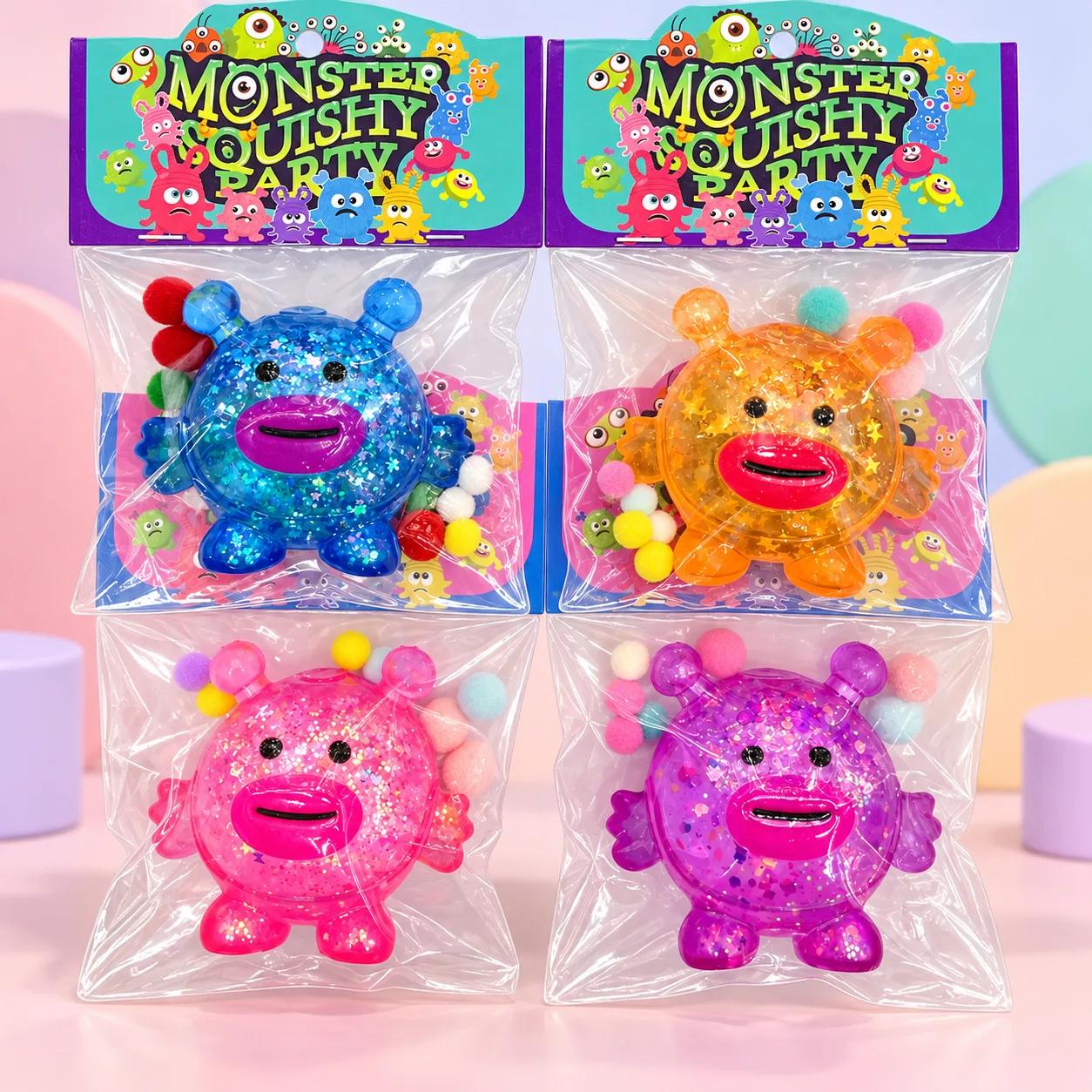 Monster Squishy Toy Glitter TPR Stress Relief Squeeze Ball Wholesale Squishy Toy 8
