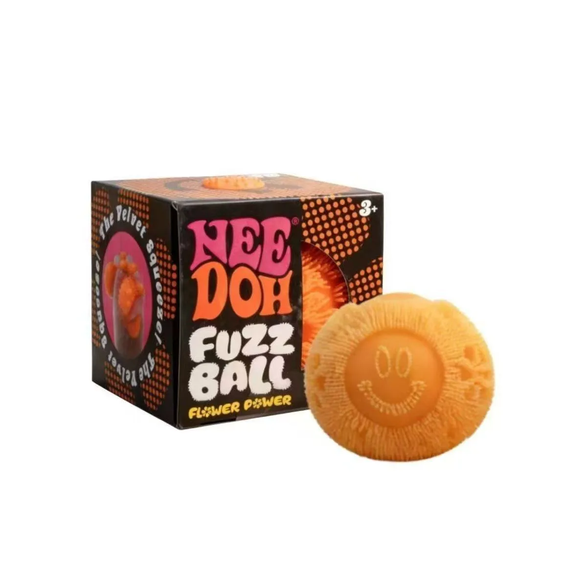 NeeDoh Fuzz Ball Squishy Toy Fuzzy Smiley Flower Stress Relief Ball Wholesale Squishy Toy 9
