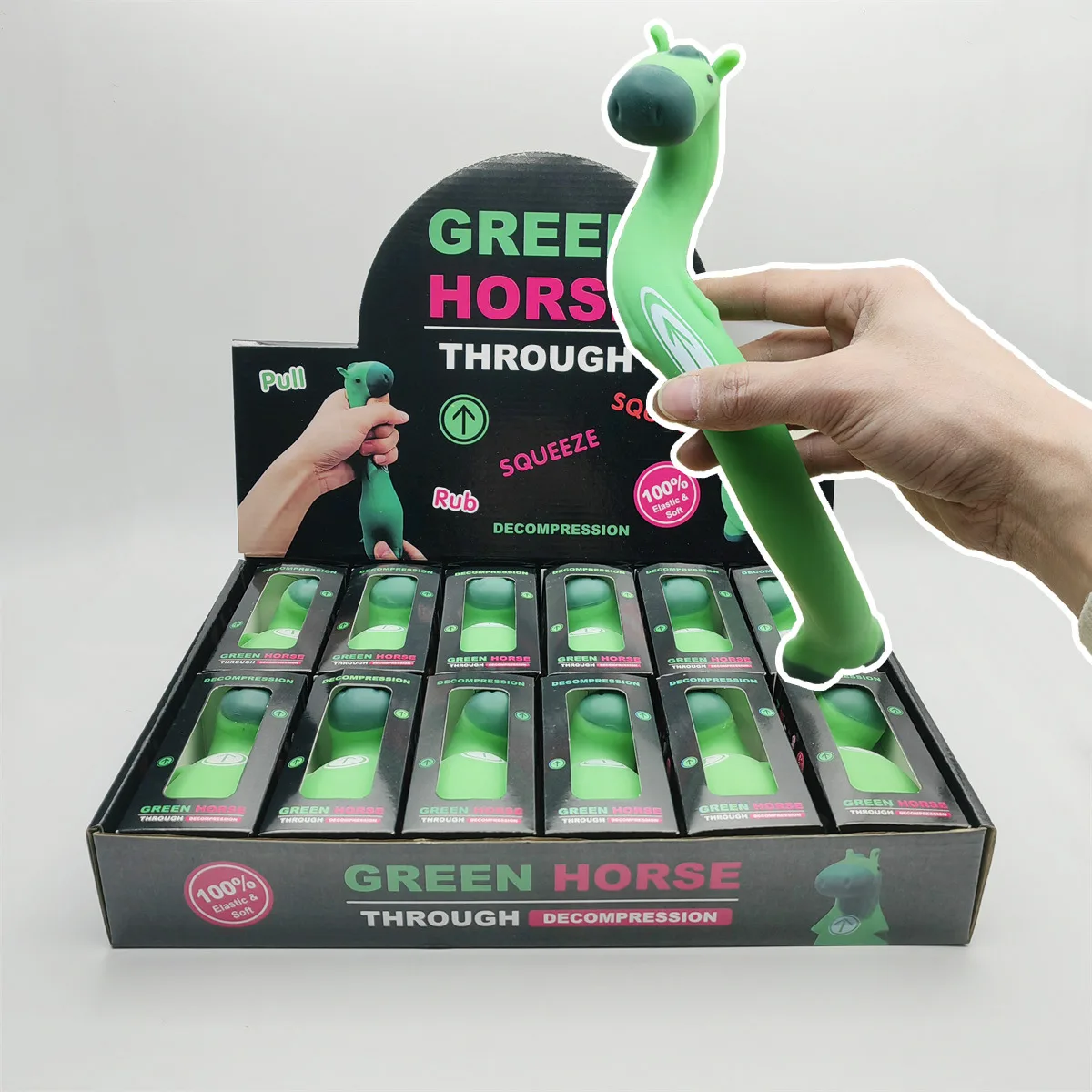 Green Horse Squishy Toy Stretchy Stress Relief Fidget Toy Wholesale Squishy Toy 6