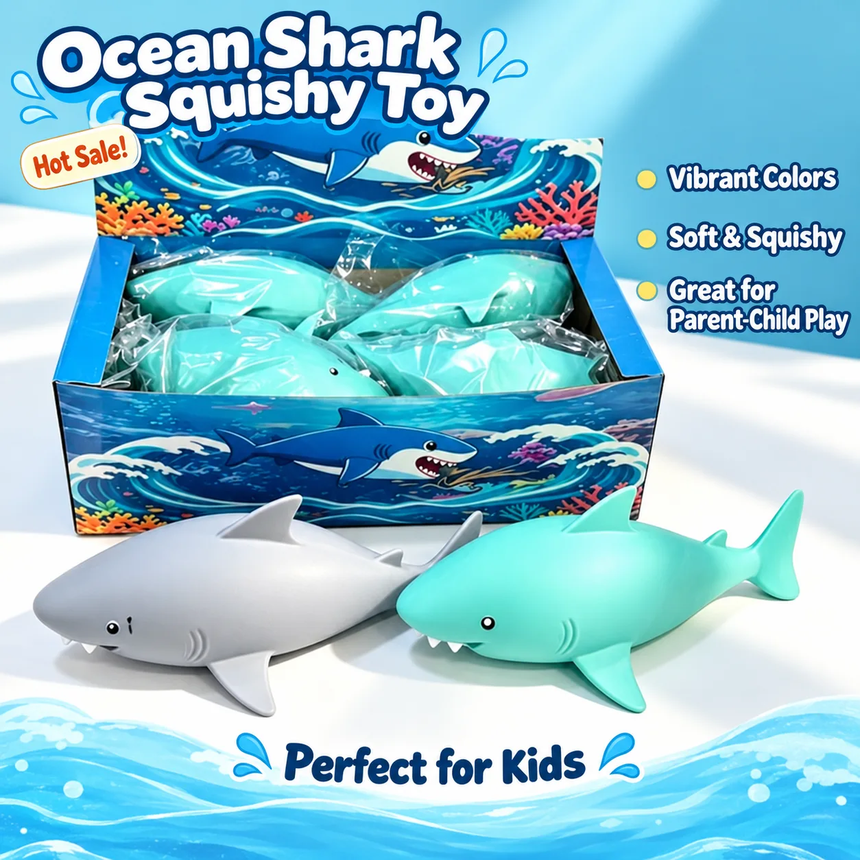 Jumbo Shark Squishy Toy TPR Slow Rising Stress Relief Toy Wholesale Squishy Toy 9