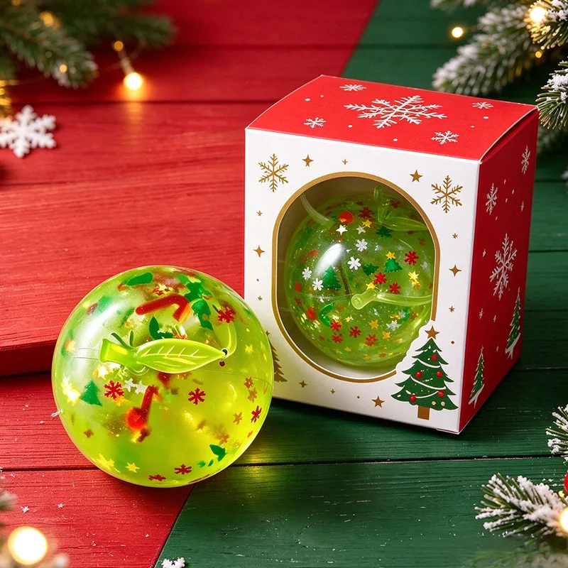 Christmas Apple Squishy Toy with Glitter and Festive Designs Wholesale Squishy Toy 4
