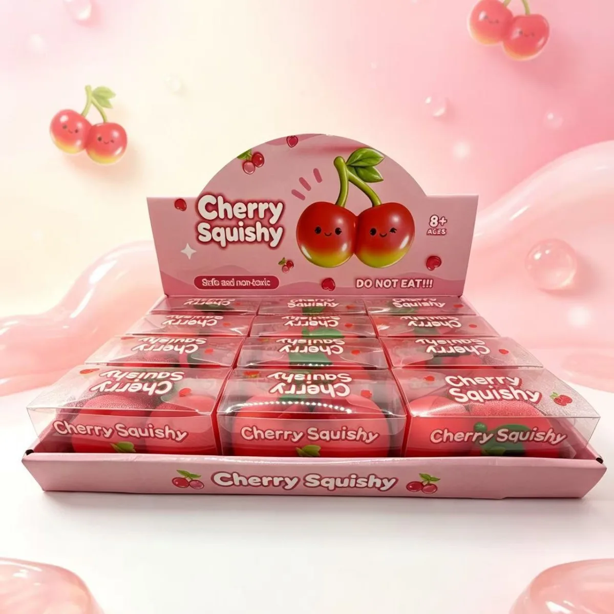 Dual Cherry Squishy Toy Soft TPR Stress Relief Fruit Squishy Wholesale Squishy Toy 4