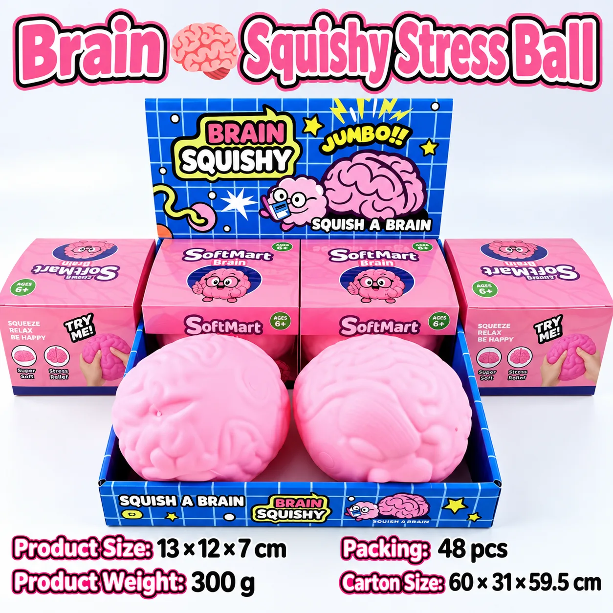 Jumbo Brain Squishy Toy 15cm Quick Rebound Stress Relief Squeeze Ball Wholesale Squishy Toy 2