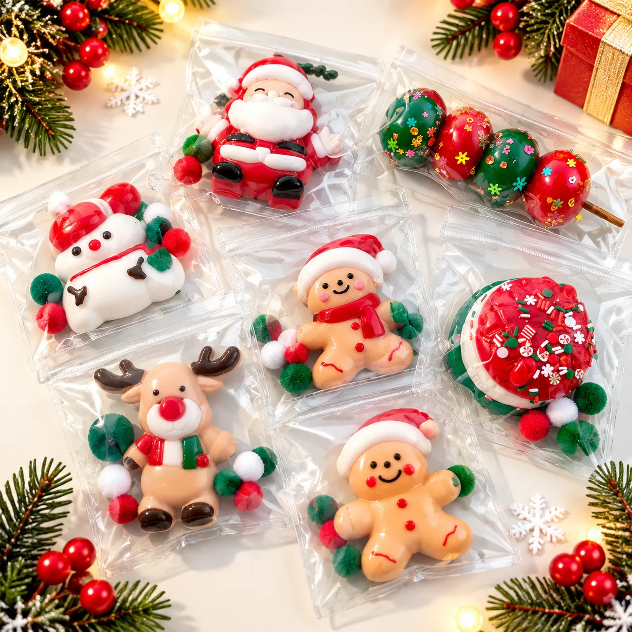 Christmas Santa Reindeer Squishy Toy Set Stress Relief Toy Wholesale Christmas Santa Reindeer Squishy Toy Set Stress Relief Toy Wholesale Squishy Toy