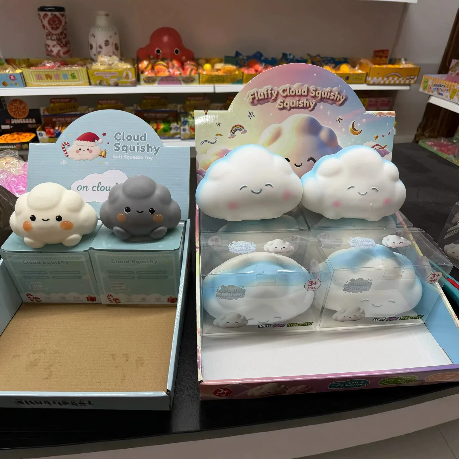 Kawaii Blue and White Cloud Squishy Stress Relief Toy Soft TPR Squeeze Toy Wholesale Squishy Toy 4
