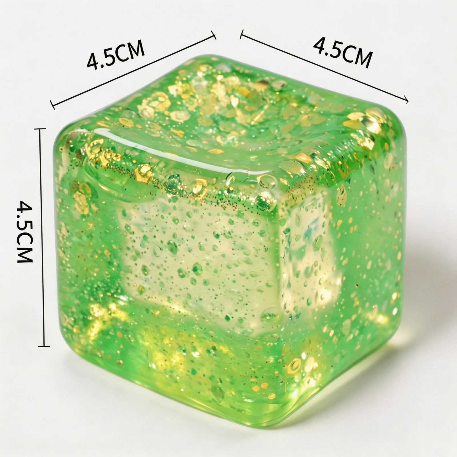 Glitter Ice Cube Squishy Toy Soft TPR Stress Relief Cube Wholesale Squishy Toy 5