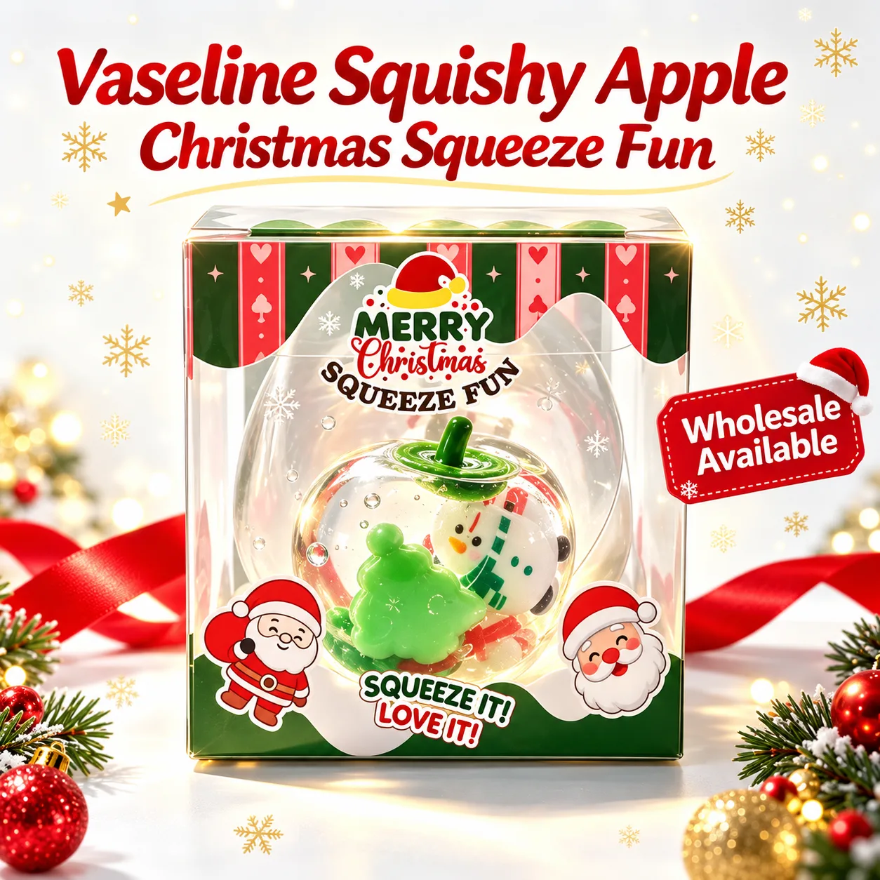 Vaseline Squishy Apple Toy Transparent Gel Stress Relief Squeeze Toy Wholesale Squishy Toy 2