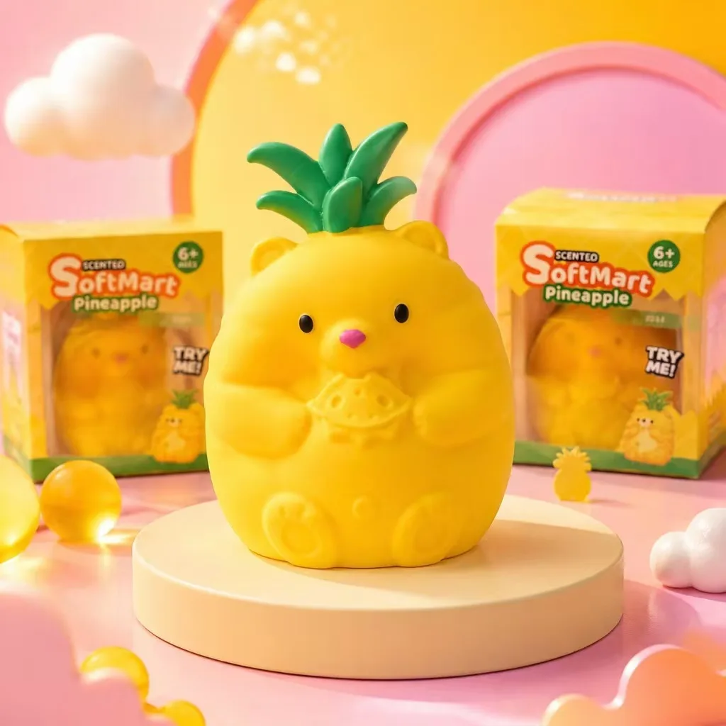 Pineapple Bear Squishy Toy Soft TPR Stress Relief Fidget Toy Wholesale Pineapple Bear Squishy Toy Soft TPR Stress Relief Fidget Toy Wholesale Squishy Toy