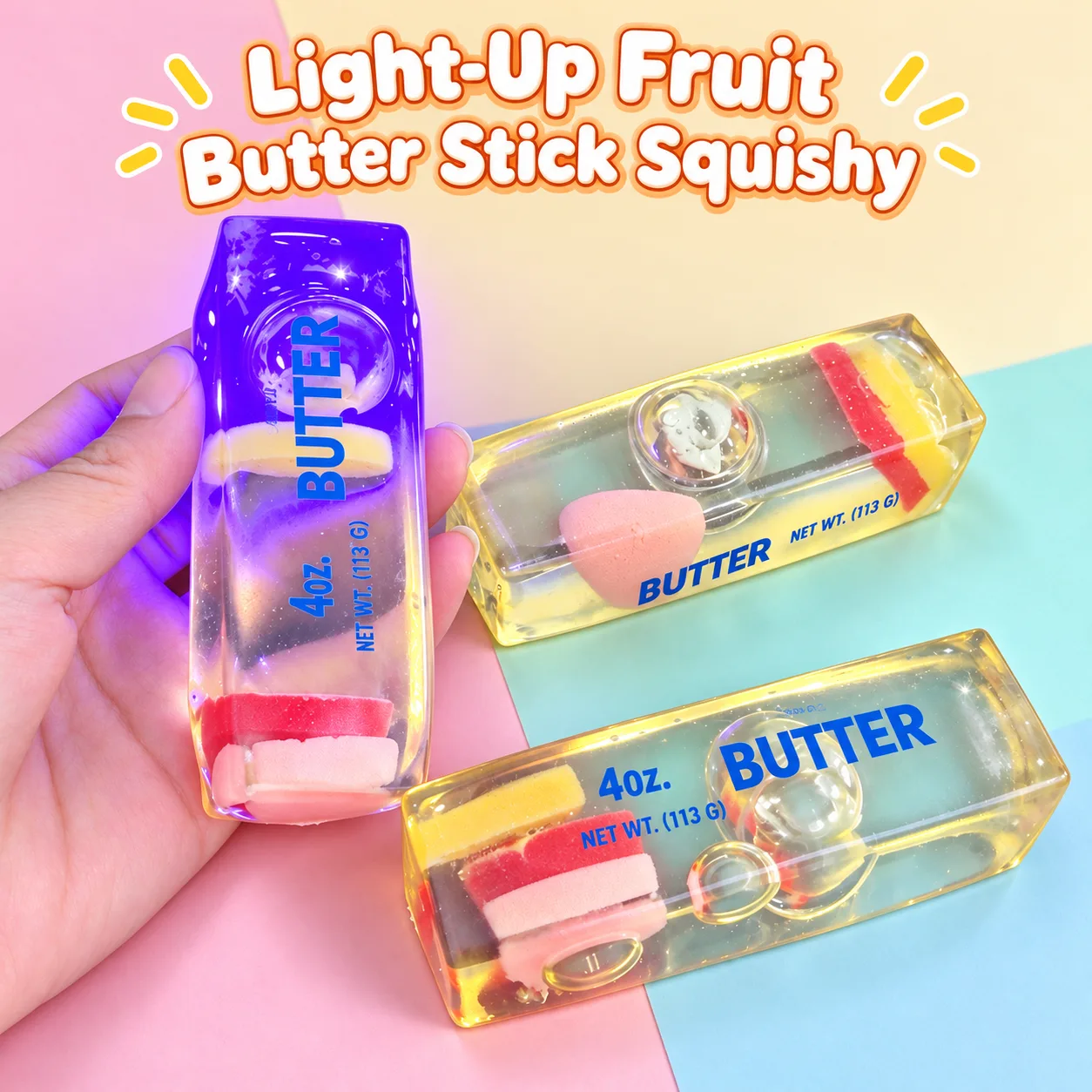 Light-Up Fruit Butter Stick Squishy Toy Wholesale Squishy Toy 2