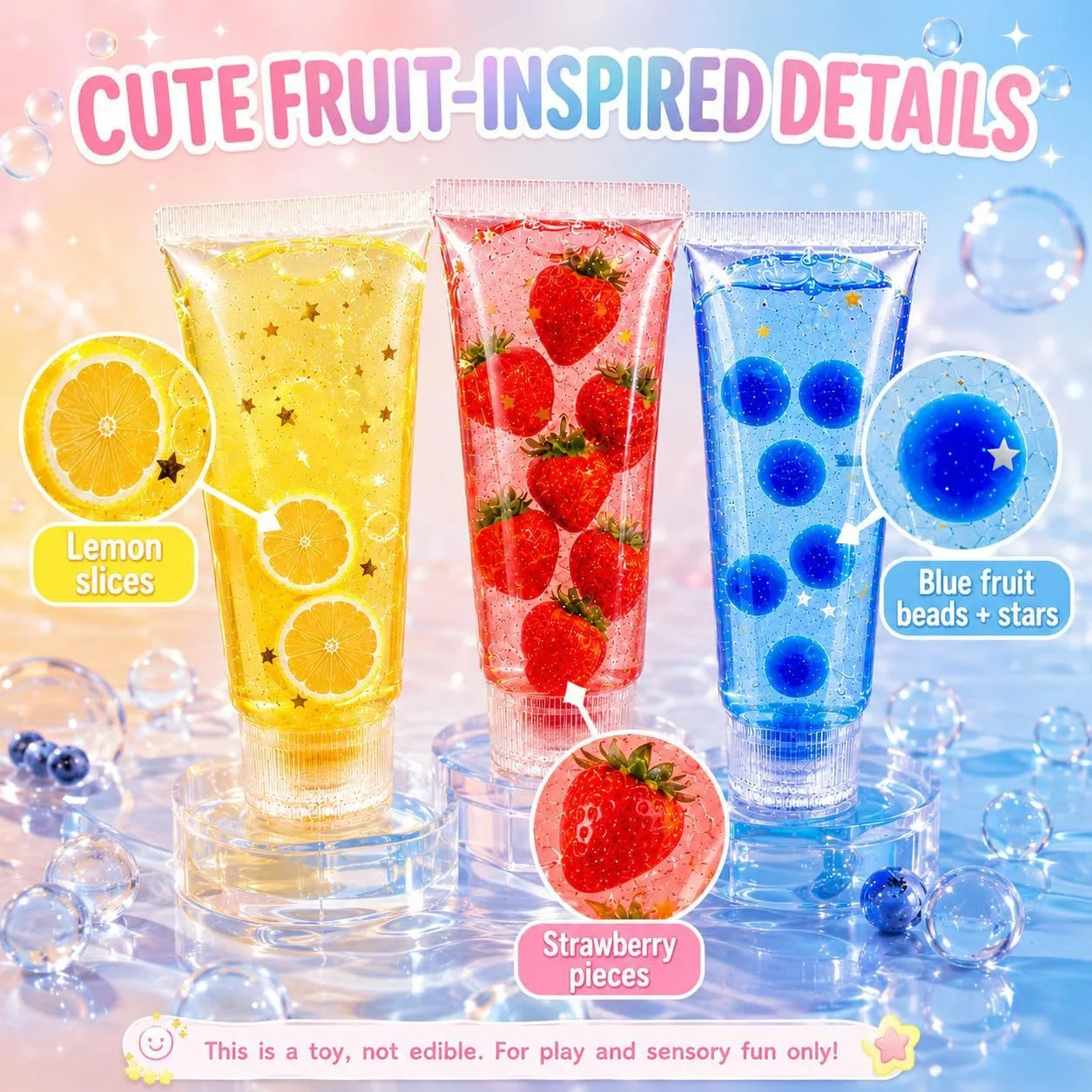 Chiboki Fruit Gel Squishy Tube Toy Slow Rising Stress Relief Toy Wholesale Squishy Toy 2