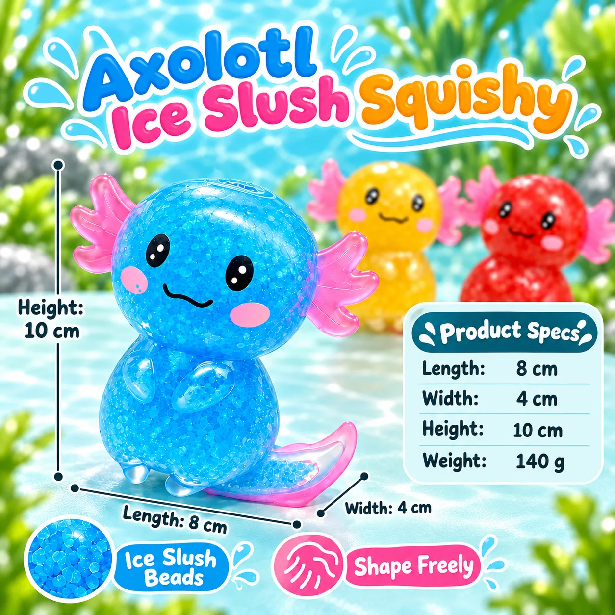 Axolotl Crunchy Squishy Toy Soft Sensory Stress Relief Toy Wholesale Squishy Toy 3
