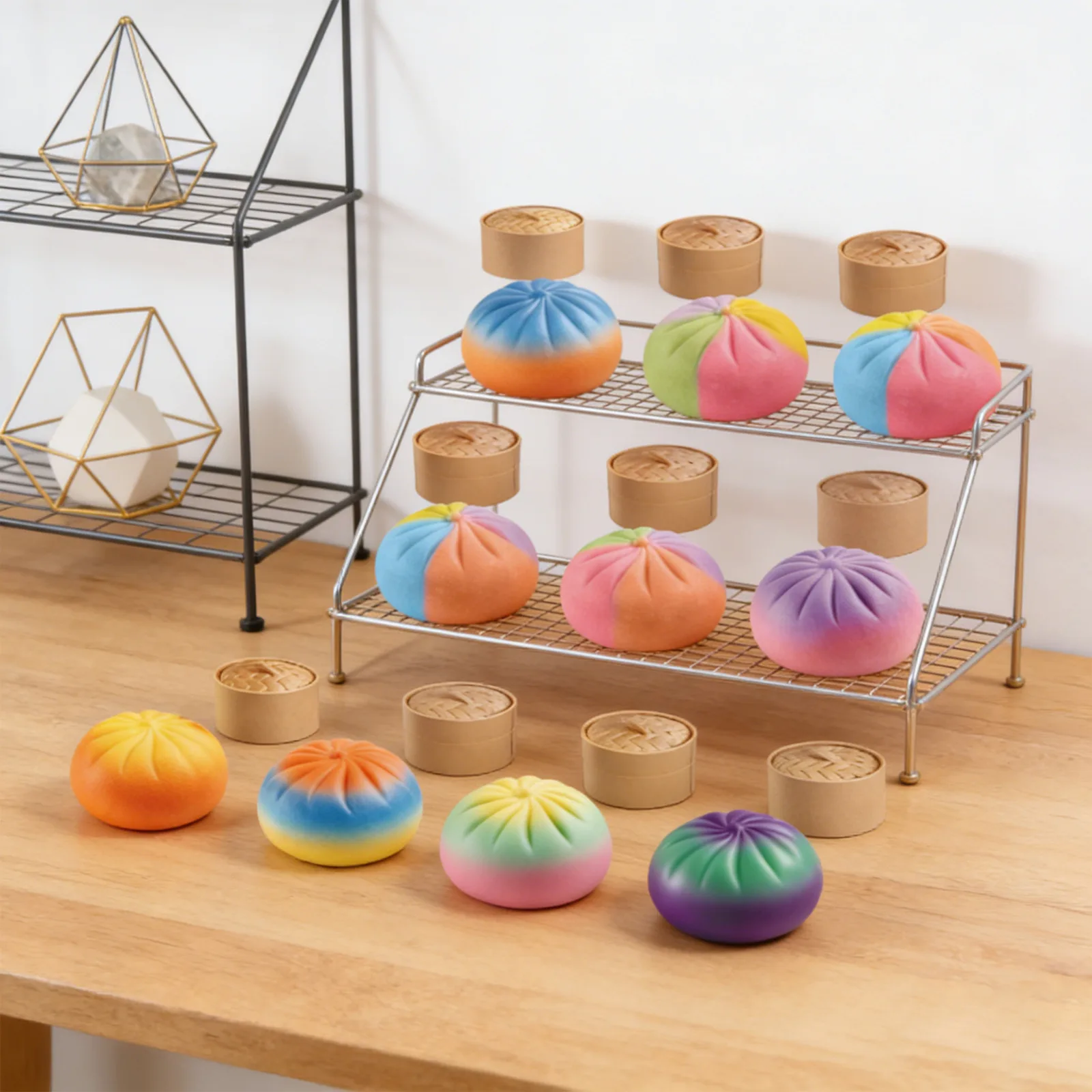 Rainbow Gradient Steamed Bun Dumpling Squishy Toy Soft TPR Stress Relief Toy Wholesale Rainbow Gradient Steamed Bun Dumpling Squishy Toy Soft TPR Stress Relief Toy Wholesale Squishy Toy