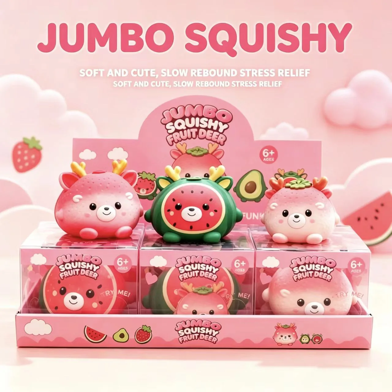 Jumbo Squishy Fruit Deer Slow Rising Stress Relief Toy Wholesale Squishy Toy 2