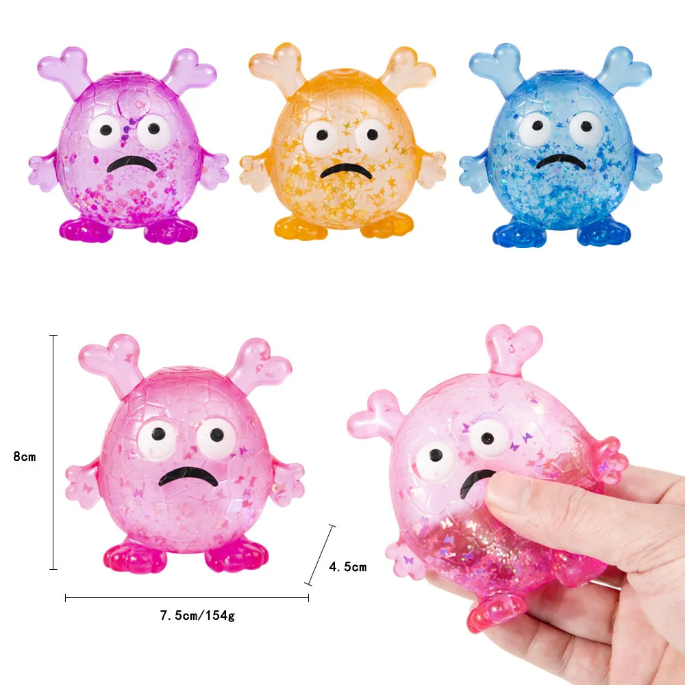 Monster Squishy Toy Glitter TPR Stress Relief Squeeze Ball Wholesale Squishy Toy 5