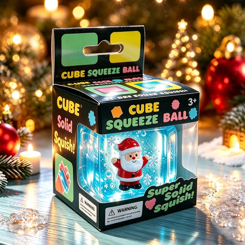 Christmas Santa & Snowman Ice Cube Squishy Toy Slow Rising Stress Relief Toy Wholesale Squishy Toy 2
